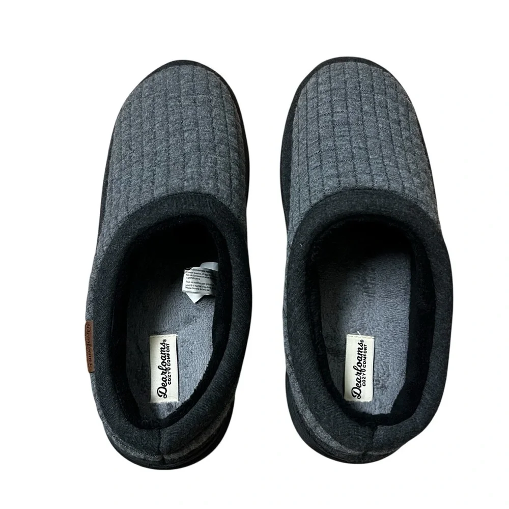 Dearfoams Cozy Comfort Men’s Lounge Clog Slipper Gray Size 9-10 Casual Everyday